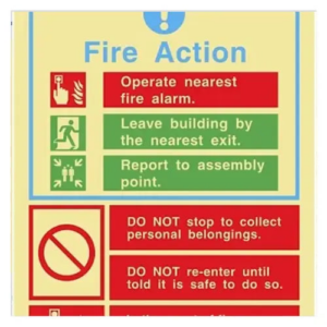 Fire Action Notice Sign – Emergency Safety Wall Display