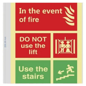 In The Event of Fire Do Not Use The Lift