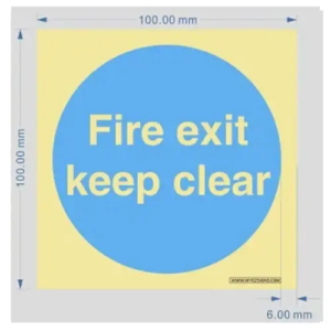 Emergency Exit Straight Ahead Through Door – Safety Sign