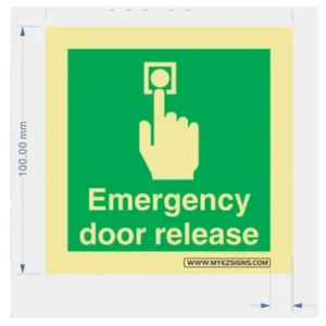 Emergency Door Release Sign | Fire Safety Instruction