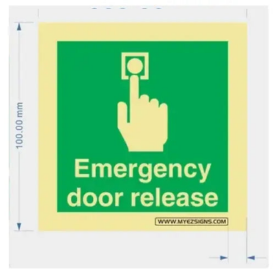 Emergency Door Release Sign | Fire Safety Instruction